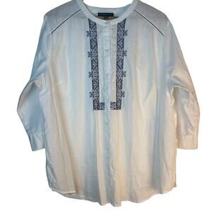 Lane Bryant 100% cotton Blouse 3/4 Sleeve Womens size 18/20